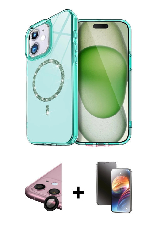 ieg™ iPhone 11 Kılıf Kıvılcım Form Prime - Siyah 3D Antistatik Mat Seramik Nano Ekran Koruyucu + Siy
