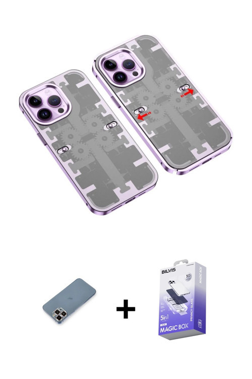 ieg™ iPhone 13 Pro Max Kılıf Ufuk Doku Prime - Siyah Bilvis 5in1 5D Magic Hayalet Cam Ekran Koruyucu