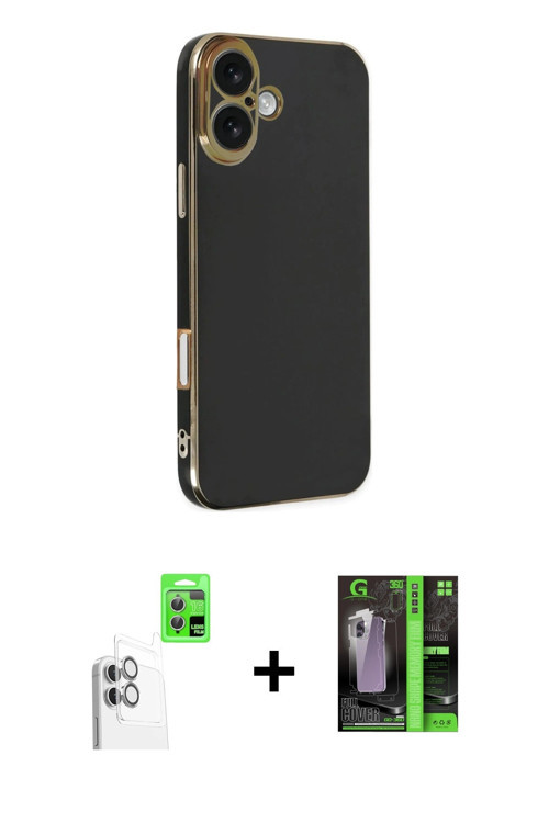 ieg™ iPhone 16 Kılıf Yankı Serisi - Şeffaf 360 Full Body Arka Koruyucu + Beyaz Raze Metal Kamera Len
