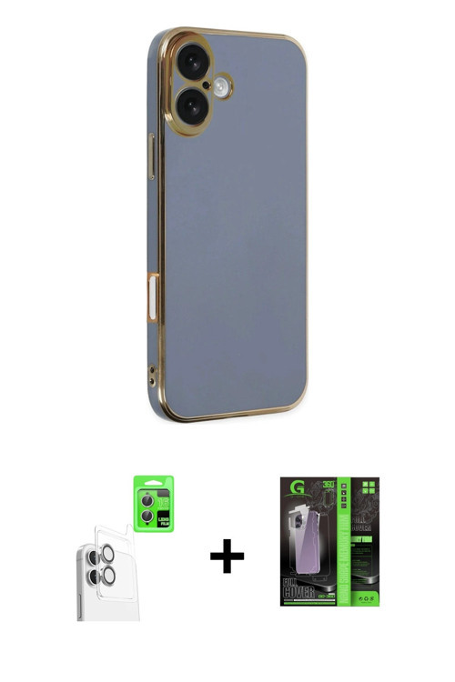 ieg™ iPhone 16 Kılıf Yankı Serisi - Şeffaf 360 Full Body Arka Koruyucu + Beyaz Raze Metal Kamera Len