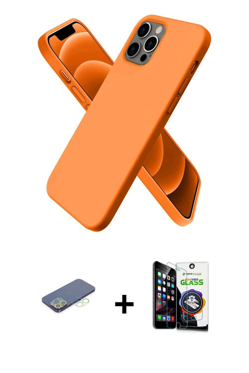 ieg™ iPhone 12 Pro Max Kılıf Kozmos Yansıma Özel Seri - Şeffaf Temperli Cam Ekran Koruyucu + Yeşil R