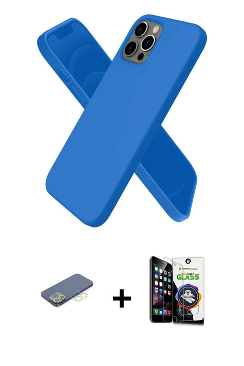 ieg™ iPhone 12 Pro Max Kılıf Kozmos Yansıma Özel Seri - Şeffaf Temperli Cam Ekran Koruyucu + Yeşil R