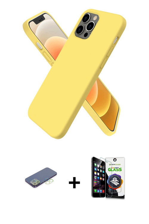 ieg™ iPhone 12 Pro Max Kılıf Kozmos Yansıma Özel Seri - Şeffaf Temperli Cam Ekran Koruyucu + Yeşil R