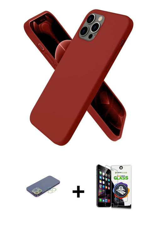 ieg™ iPhone 12 Pro Max Kılıf Kozmos Yansıma Özel Seri - Şeffaf Temperli Cam Ekran Koruyucu + Yeşil R