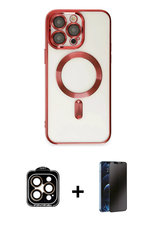 ieg™ iPhone 15 Pro Max Kılıf Nova Işık Özel Seri - Siyah 3D Antistatik Hayalet Cam Ekran Koruyucu +