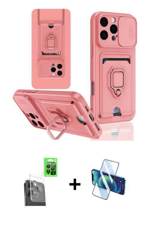 ieg™ iPhone 16 Pro Kılıf Vadi Form Prime - Siyah 3D Antistatik Cam Ekran Koruyucu + Siyah Raze Metal