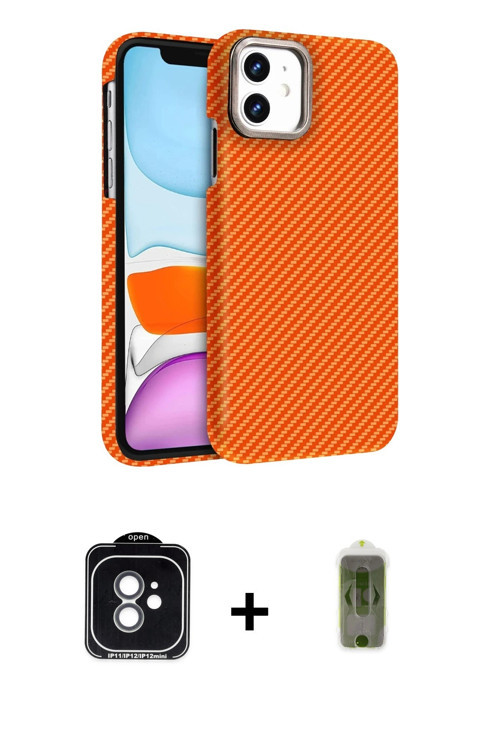 ieg™ iPhone 11 Kılıf Doruk Serisi - Siyah Joko Magic 5D Hayalet Cam + Yeşil PVD Metal Kamera Lens