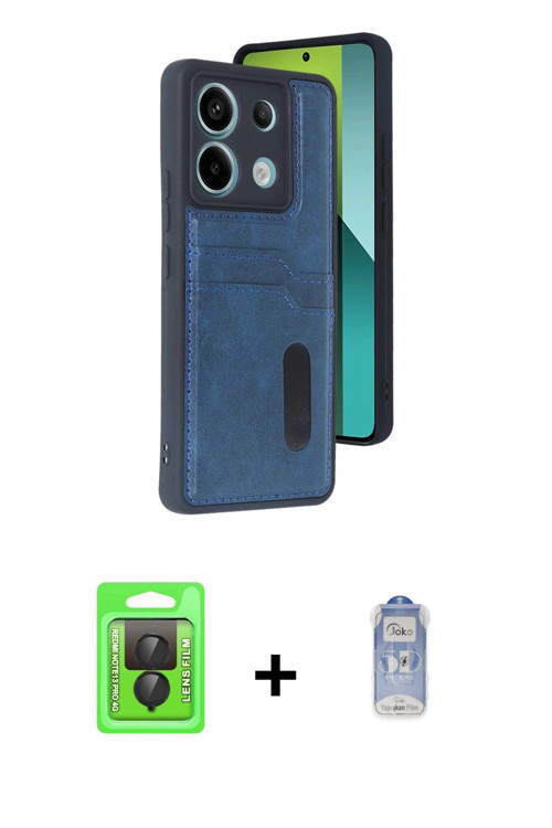 ieg™ Redmi Note 13 Pro 4G Kılıf Yörünge Işık Serisi - Siyah Joko Magic 5D Cam + Siyah Raze Metal Kam