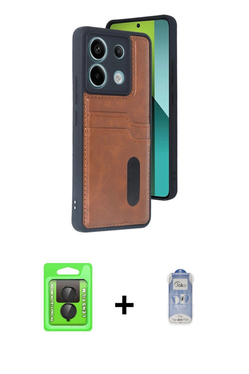 ieg™ Redmi Note 13 Pro 4G Kılıf Yörünge Işık Serisi - Siyah Joko Magic 5D Cam + Siyah Raze Metal Kam