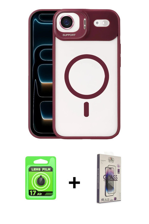 ieg™ iPhone 17 Air Kılıf Yadigar Asil Koleksiyonu - Siyah Bilvis 3D Cam Ekran Koruyucu + Siyah Raze