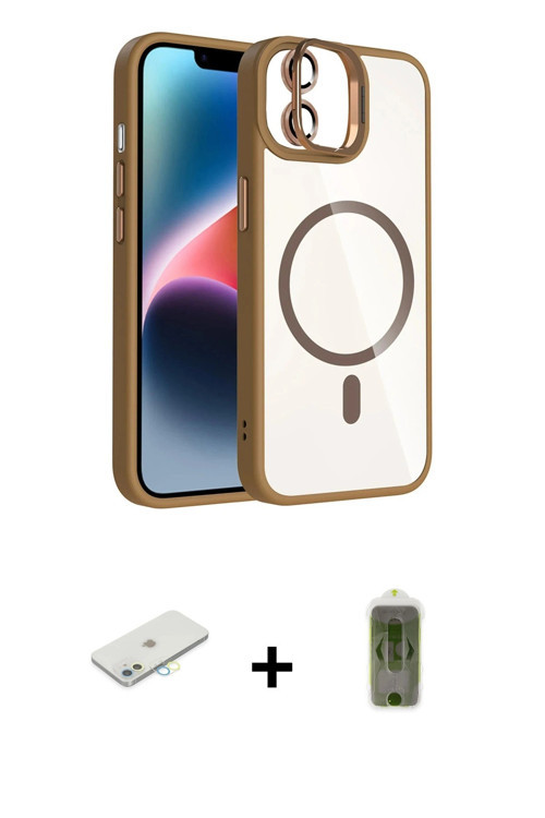 ieg™ iPhone 11 Kılıf Yadigar Asil Koleksiyonu - Siyah Joko Magic 5D Hayalet Cam + Sarı Renkli Kamera