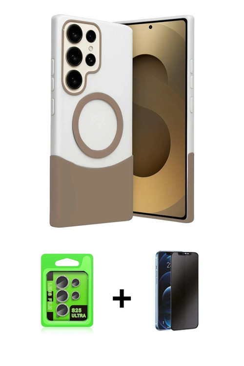 ieg™ Galaxy S25 Ultra Kılıf Kozmos Form Özel Seri - Siyah 3D Antistatik Hayalet Cam Ekran Koruyucu +