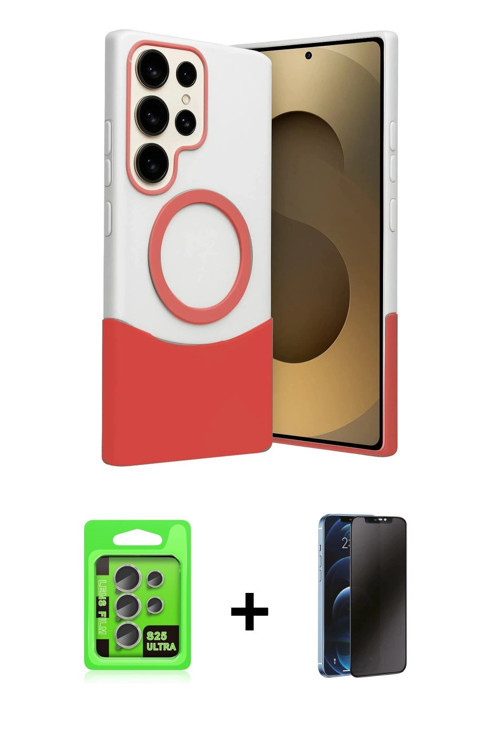 ieg™ Galaxy S25 Ultra Kılıf Kozmos Form Özel Seri - Siyah 3D Antistatik Hayalet Cam Ekran Koruyucu +