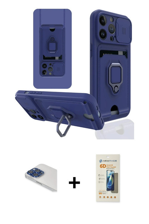ieg™ iPhone 13 Pro Max Kılıf Vadi Form Prime - Siyah 6D Mat Seramik Hayalet Nano Ekran Koruyucu + La