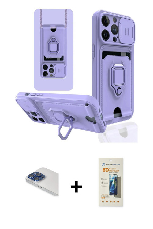 ieg™ iPhone 13 Pro Max Kılıf Vadi Form Prime - Siyah 6D Mat Seramik Hayalet Nano Ekran Koruyucu + La