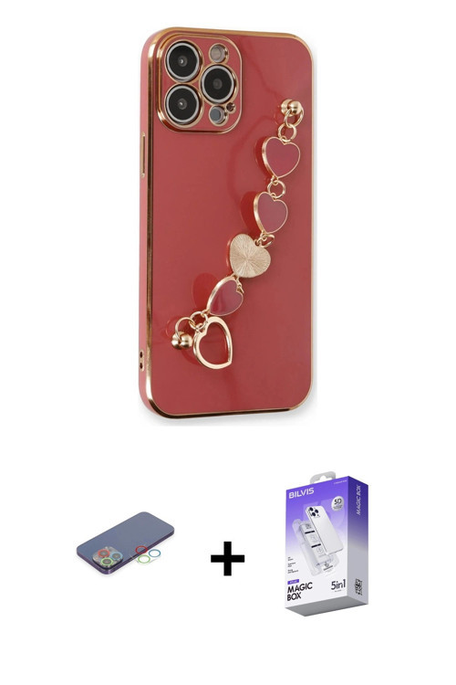 ieg™ iPhone 13 Pro Max Kılıf Nova Işık Prime - Siyah Bilvis 5in1 3D Magic Cam Ekran Koruyucu + Mavi