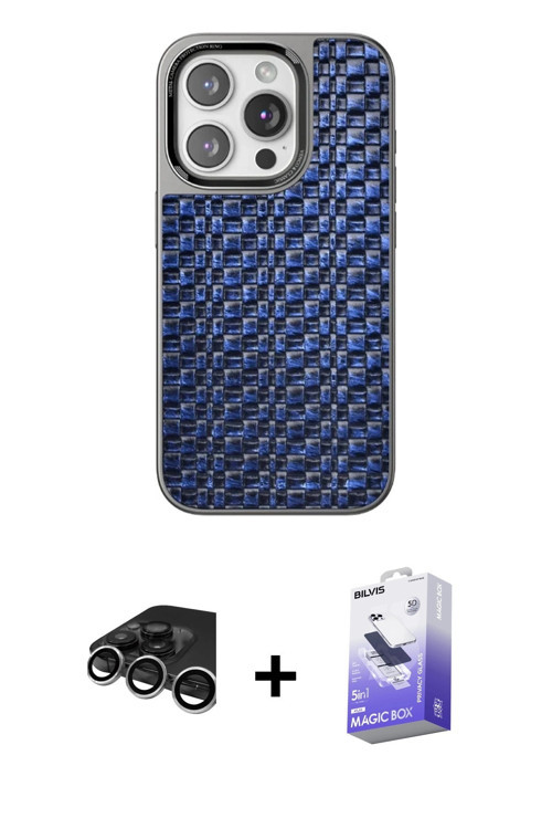 ieg™ iPhone 15 Pro Kılıf Siluet Form Serisi - Siyah Bilvis 5in1 5D Magic Hayalet Cam Ekran Koruyucu