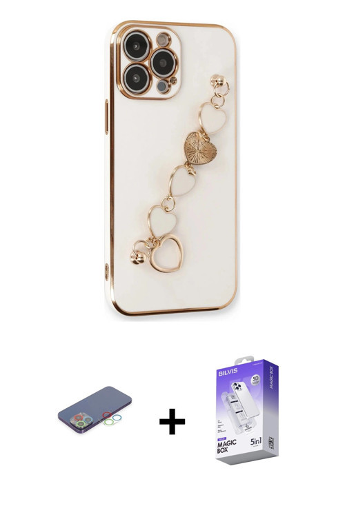 ieg™ iPhone 13 Pro Max Kılıf Nova Işık Prime - Siyah Bilvis 5in1 3D Magic Cam Ekran Koruyucu + Mavi
