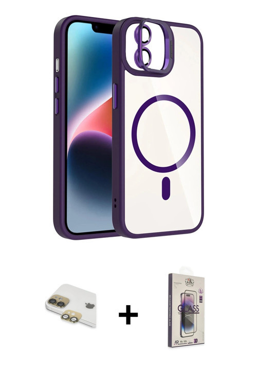 ieg™ iPhone 11 Kılıf Yadigar Asil Koleksiyonu - Siyah Bilvis 3D Cam Ekran Koruyucu + Gold Pers Alümi