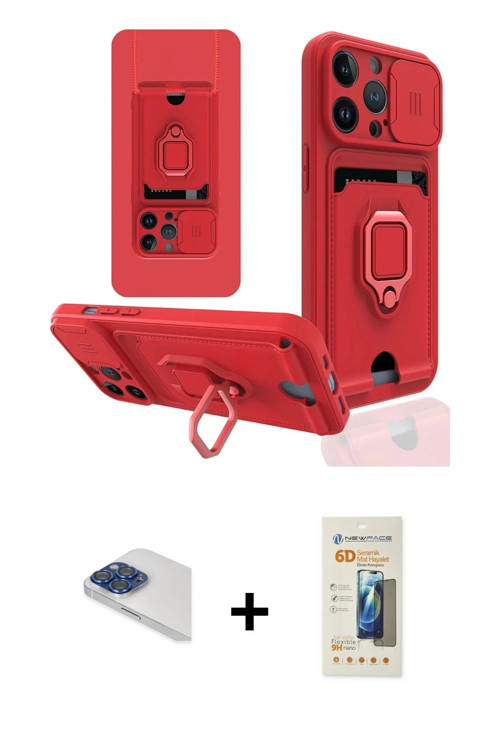 ieg™ iPhone 13 Pro Max Kılıf Vadi Form Prime - Siyah 6D Mat Seramik Hayalet Nano Ekran Koruyucu + La