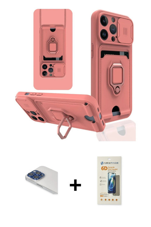 ieg™ iPhone 13 Pro Max Kılıf Vadi Form Prime - Siyah 6D Mat Seramik Hayalet Nano Ekran Koruyucu + La
