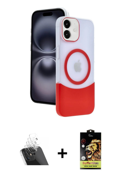 ieg™ iPhone 11 Kılıf Kozmos Form Özel Seri - Siyah Buffer Cam Ekran Koruyucu + Şeffaf Kamera Lens Ko