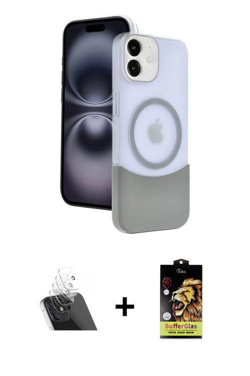 ieg™ iPhone 11 Kılıf Kozmos Form Özel Seri - Siyah Buffer Cam Ekran Koruyucu + Şeffaf Kamera Lens Ko