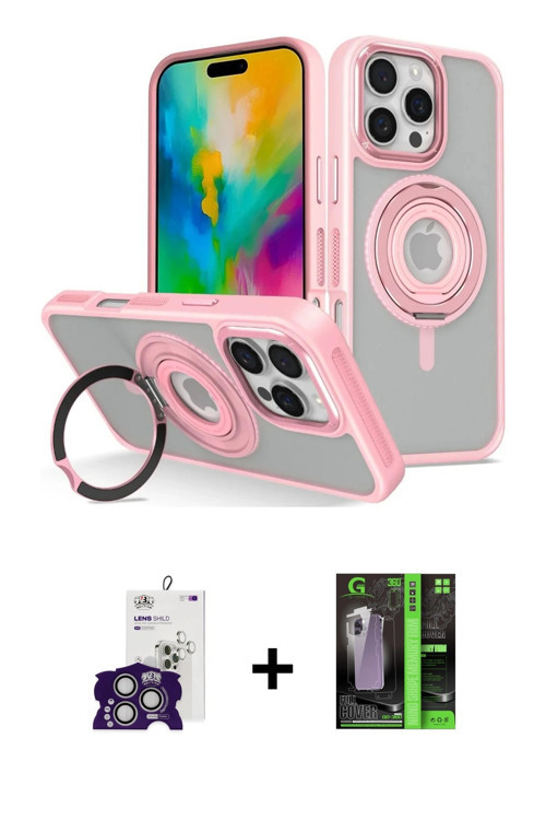 ieg™ iPhone 16 Pro Max Kılıf Nova Minimal Serisi - Şeffaf 360 Full Body Arka Koruyucu + Gümüş Bilvis