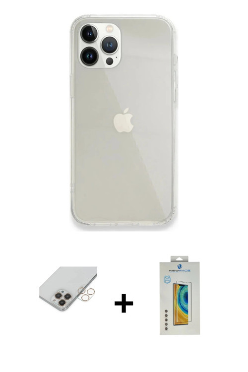 ieg™ iPhone 14 Pro Max Kılıf Vadi Asil Prime - Siyah Polymer Nano Ekran Koruyucu + Gold Band Metal K