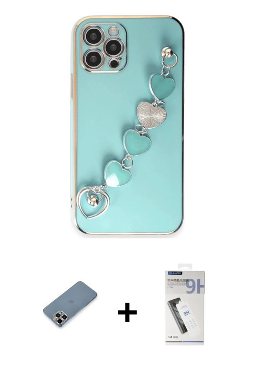 ieg™ iPhone 12 Pro Kılıf Nova Işık Prime - Şeffaf Uv Polymer Nano Ekran Koruyucu + Mor Metal Kamera