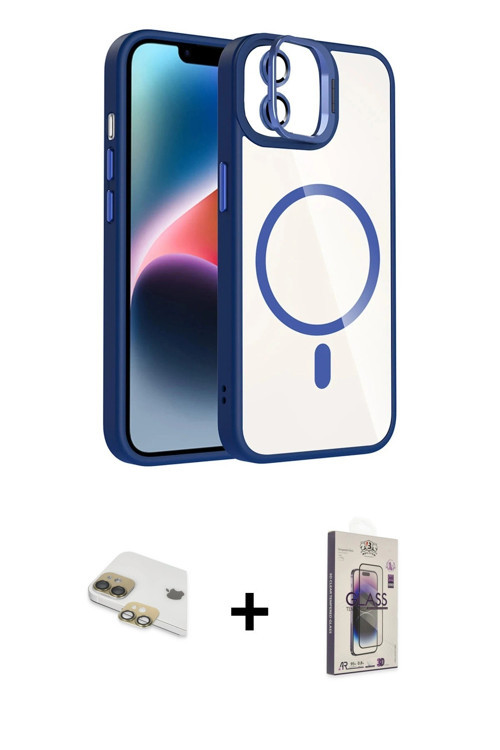 ieg™ iPhone 11 Kılıf Yadigar Asil Koleksiyonu - Siyah Bilvis 3D Cam Ekran Koruyucu + Gold Pers Alümi