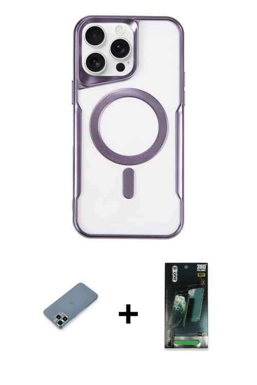 ieg™ iPhone 11 Pro Max Kılıf Yadigar Klasik Özel Seri - Şeffaf 360 Full Body Arka Koruyucu + Açık Ye