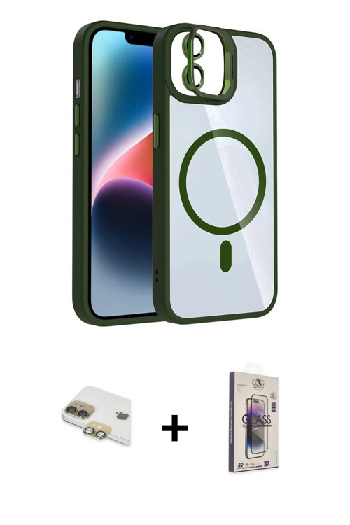 ieg™ iPhone 11 Kılıf Yadigar Asil Koleksiyonu - Siyah Bilvis 3D Cam Ekran Koruyucu + Gold Pers Alümi