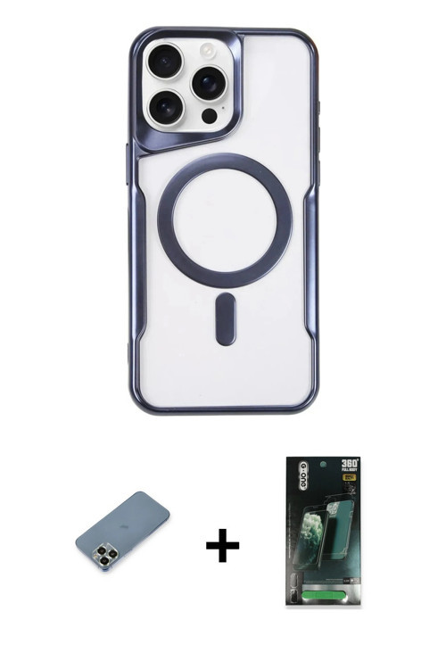 ieg™ iPhone 11 Pro Max Kılıf Yadigar Klasik Özel Seri - Şeffaf 360 Full Body Arka Koruyucu + Açık Ye