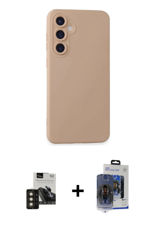 ieg™ Galaxy S24 Kılıf Ahenk Serisi - Siyah Vanessa Magic Cam + Gold PVD Metal Kamera Lens