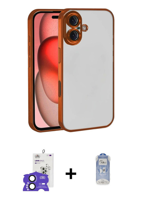 ieg™ iPhone 17 Kılıf Vadi Minimal - Siyah Joko Magic 5D Cam + Siyah Bilvis Titan Kamera Lens