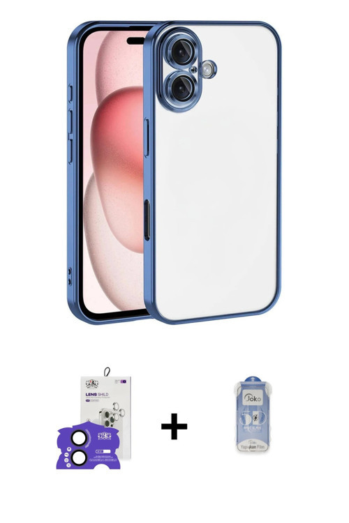ieg™ iPhone 17 Kılıf Vadi Minimal - Siyah Joko Magic 5D Cam + Siyah Bilvis Titan Kamera Lens