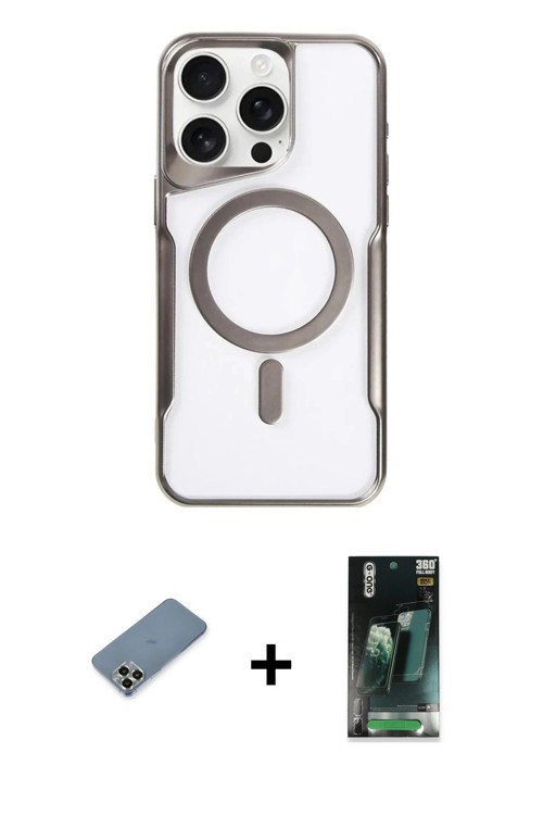 ieg™ iPhone 11 Pro Max Kılıf Yadigar Klasik Özel Seri - Şeffaf 360 Full Body Arka Koruyucu + Açık Ye