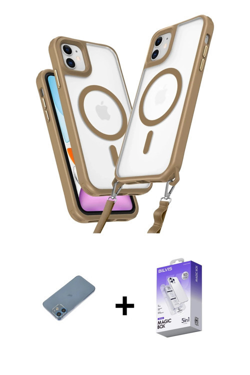 ieg™ iPhone 12 Kılıf Atlas Doku Koleksiyonu - Siyah Bilvis 5in1 3D Magic Cam Ekran Koruyucu + Mavi S