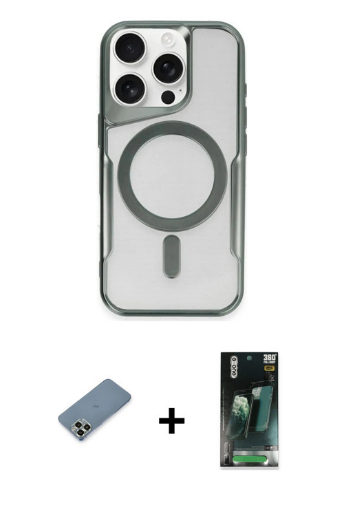 ieg™ iPhone 11 Pro Max Kılıf Yadigar Klasik Özel Seri - Şeffaf 360 Full Body Arka Koruyucu + Açık Ye