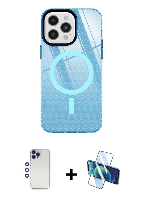ieg™ iPhone 12 Pro Max Kılıf Doruk Prime - Siyah 3D Antistatik Seramik Nano Ekran Koruyucu + Laciver