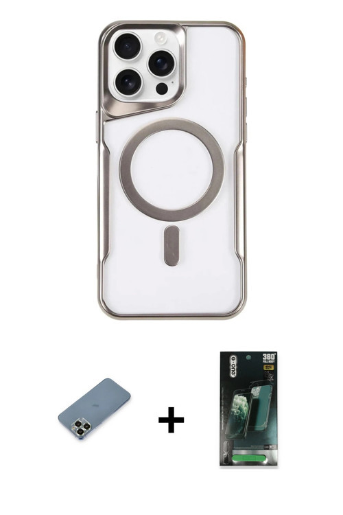 ieg™ iPhone 11 Pro Max Kılıf Yadigar Klasik Özel Seri - Şeffaf 360 Full Body Arka Koruyucu + Açık Ye