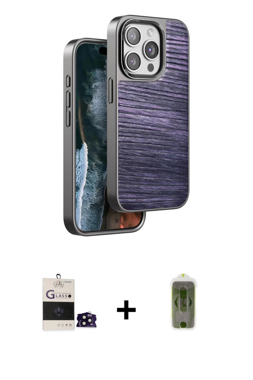 ieg™ iPhone 14 Pro Max Kılıf Atlas Minimal Özel Seri - Siyah Joko Magic 5D Hayalet Cam + Siyah Bilvi