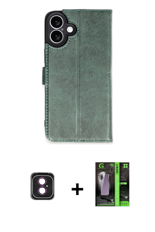 ieg™ iPhone 16 Kılıf Siluet Işık Serisi - Şeffaf 360 Full Body Arka Koruyucu + Pembe PVD Metal Kamer