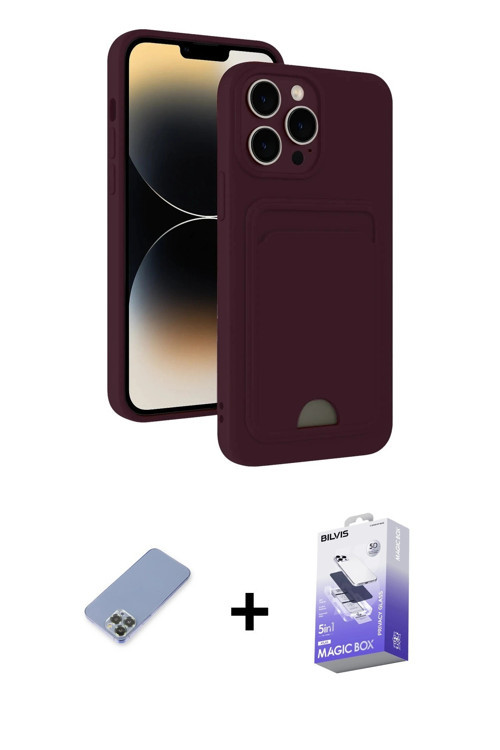 ieg™ iPhone 13 Pro Max Kılıf Vadi Çizgi Prime - Siyah Bilvis 5in1 5D Magic Hayalet Cam Ekran Koruyuc