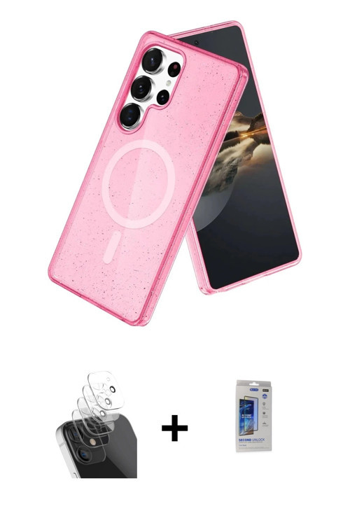 ieg™ Galaxy S24 Ultra Kılıf Nova Asil Prime - Siyah Durable Full Glue Curved Hayalet Cam + Şeffaf Ka