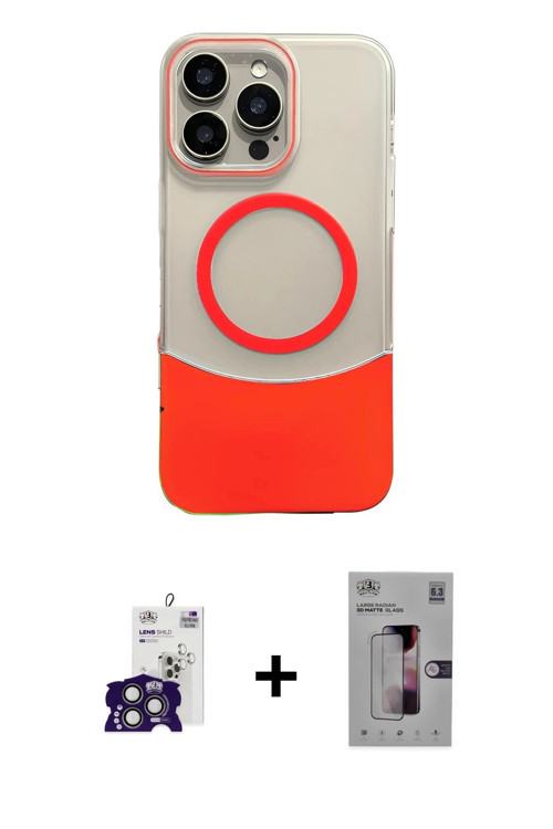 ieg™ iPhone 16 Pro Max Kılıf Kozmos Form Özel Seri - Siyah Bilvis 3D Mat Cam Ekran Koruyucu + Titany