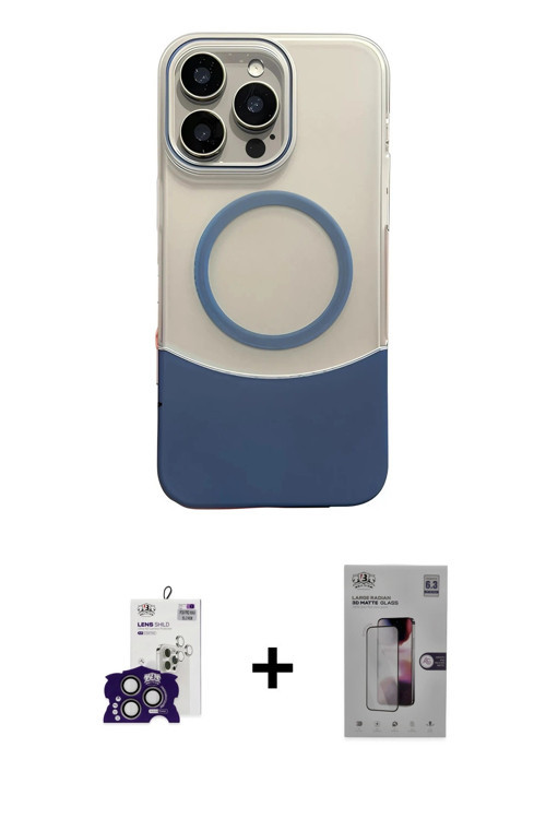 ieg™ iPhone 16 Pro Max Kılıf Kozmos Form Özel Seri - Siyah Bilvis 3D Mat Cam Ekran Koruyucu + Titany