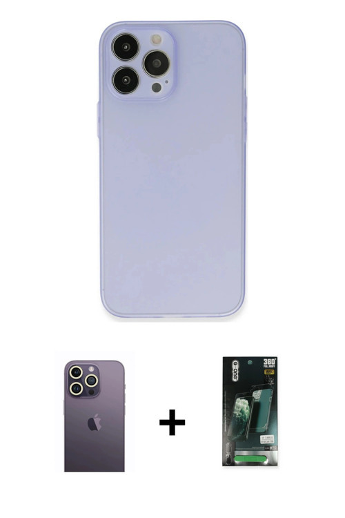 ieg™ iPhone 13 Pro Max Kılıf Atlas Minimal Prime - Şeffaf 360 Full Body Arka Koruyucu + Beyaz Neon F