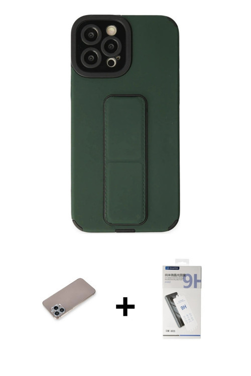 ieg™ iPhone 12 Pro Max Kılıf Çekirdek Yansıma - Şeffaf Uv Polymer Nano Ekran Koruyucu + Sierra Blue